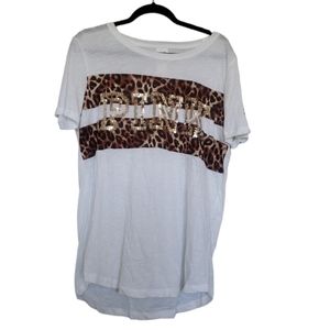 NWT Victoria Secret Pink Leopard/Sequin Lightweight Tee